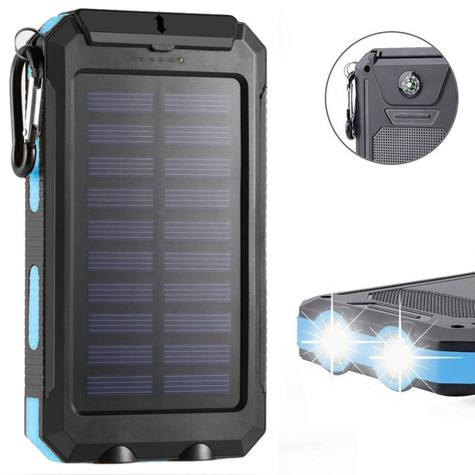 20000mAh Dual USB Solar Power Bank with Compass