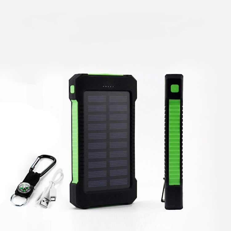 10000mAh Dual USB Solar Power Bank with LED torch