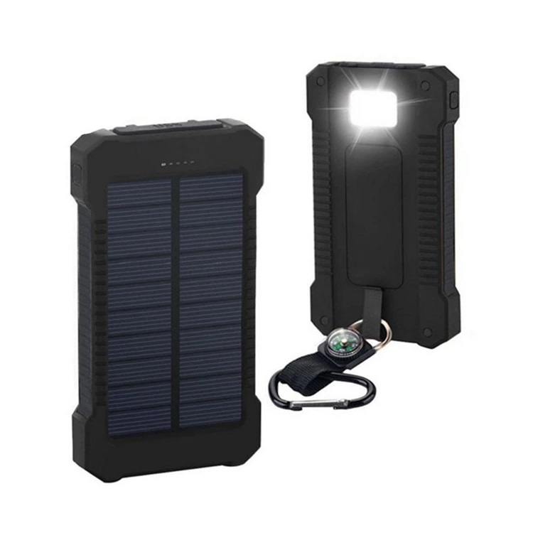 10000mAh Dual USB Solar Power Bank with LED torch