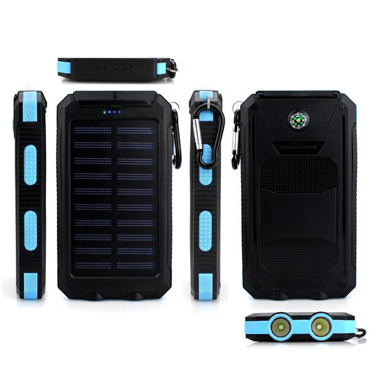 20000mAh Dual USB Solar Power Bank with Compass